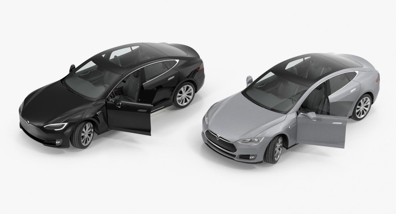 3D Tesla Model S Rigged Collection