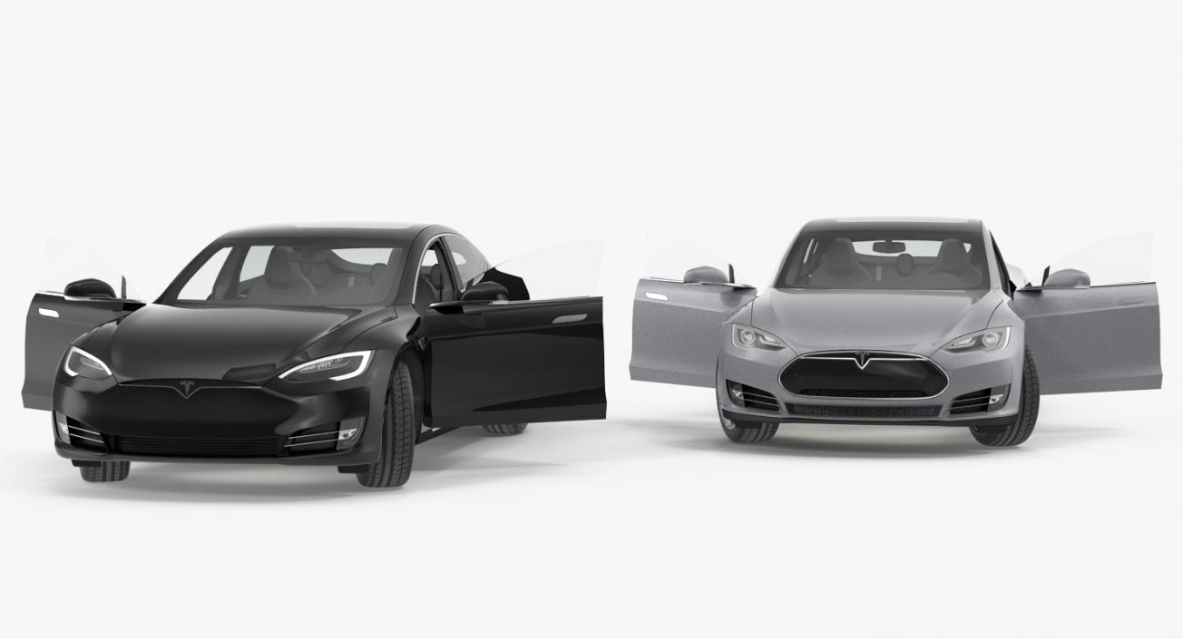 3D Tesla Model S Rigged Collection