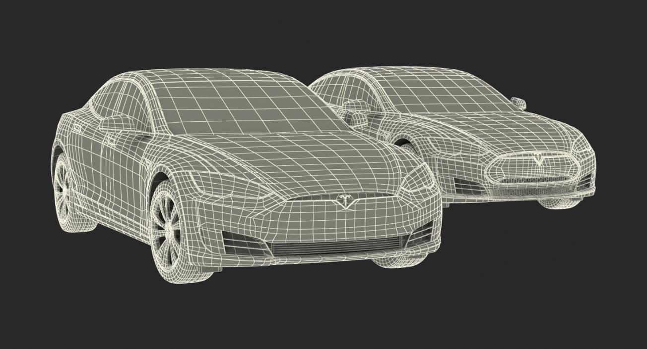 3D Tesla Model S Rigged Collection