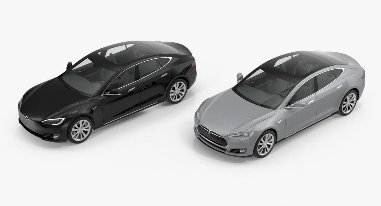 3D Tesla Model S Rigged Collection