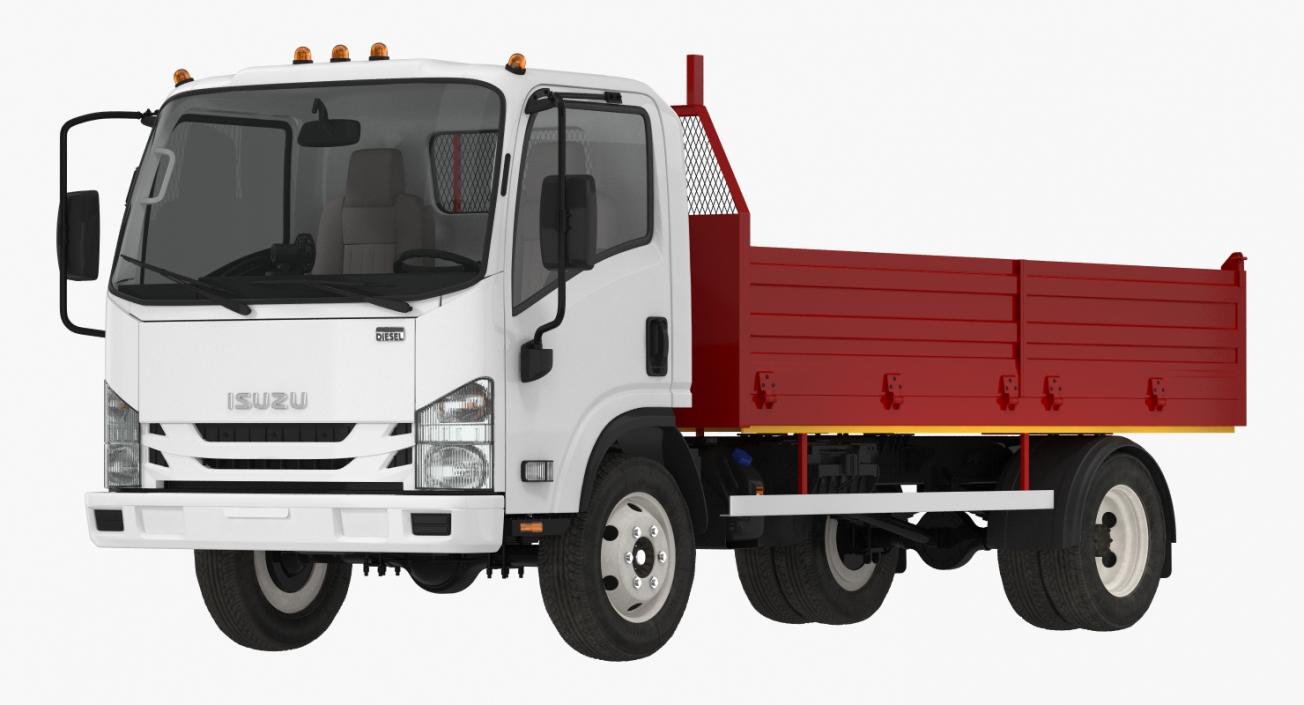 3D model Isuzu NPR Dropside 2018 Rigged