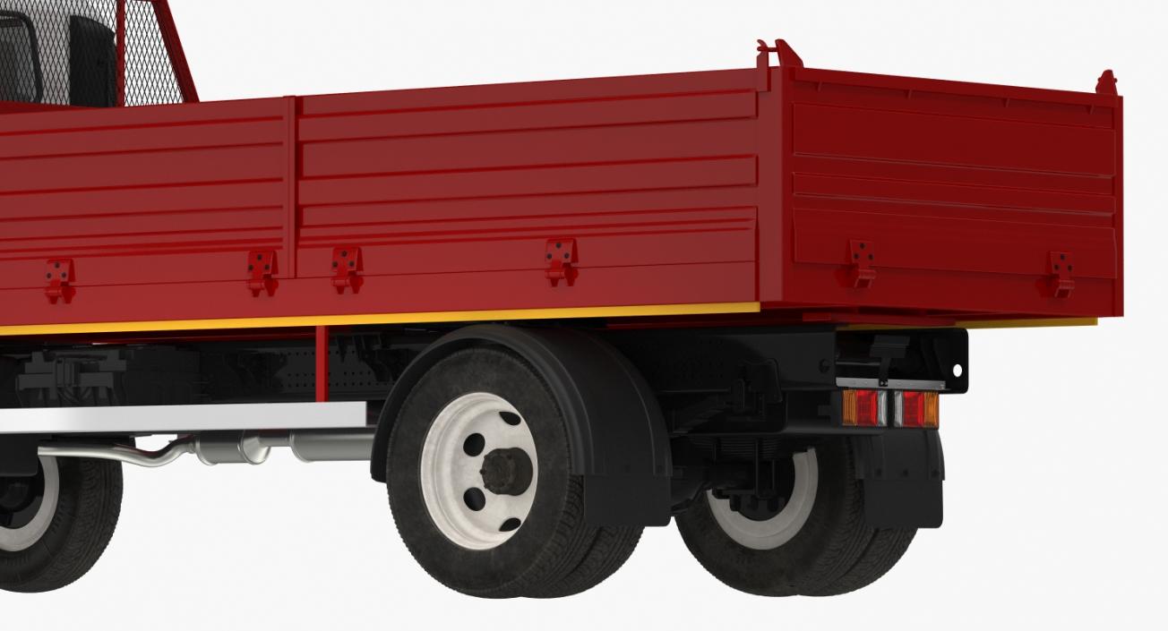 3D model Isuzu NPR Dropside 2018 Rigged