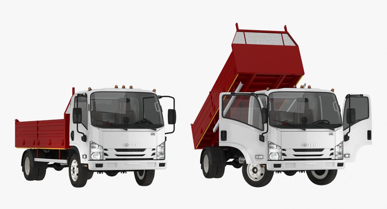 3D model Isuzu NPR Dropside 2018 Rigged