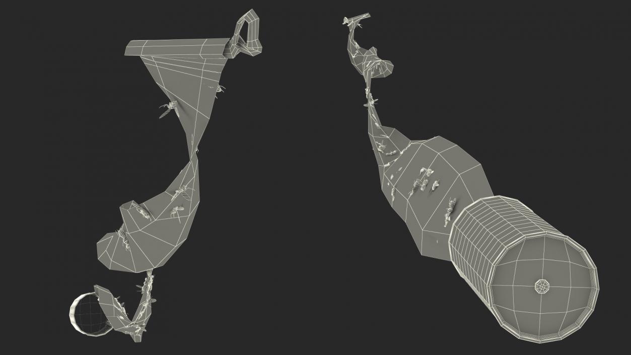 3D model Fly Tape Paper Opened with Fly