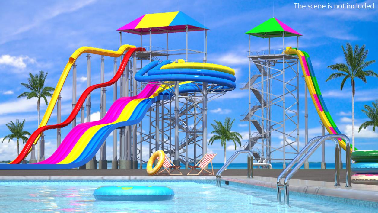 3D model Freefall Water Slide