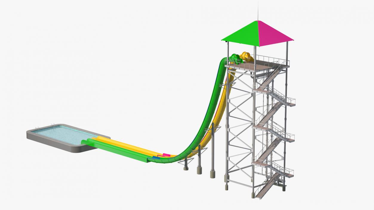 3D model Freefall Water Slide