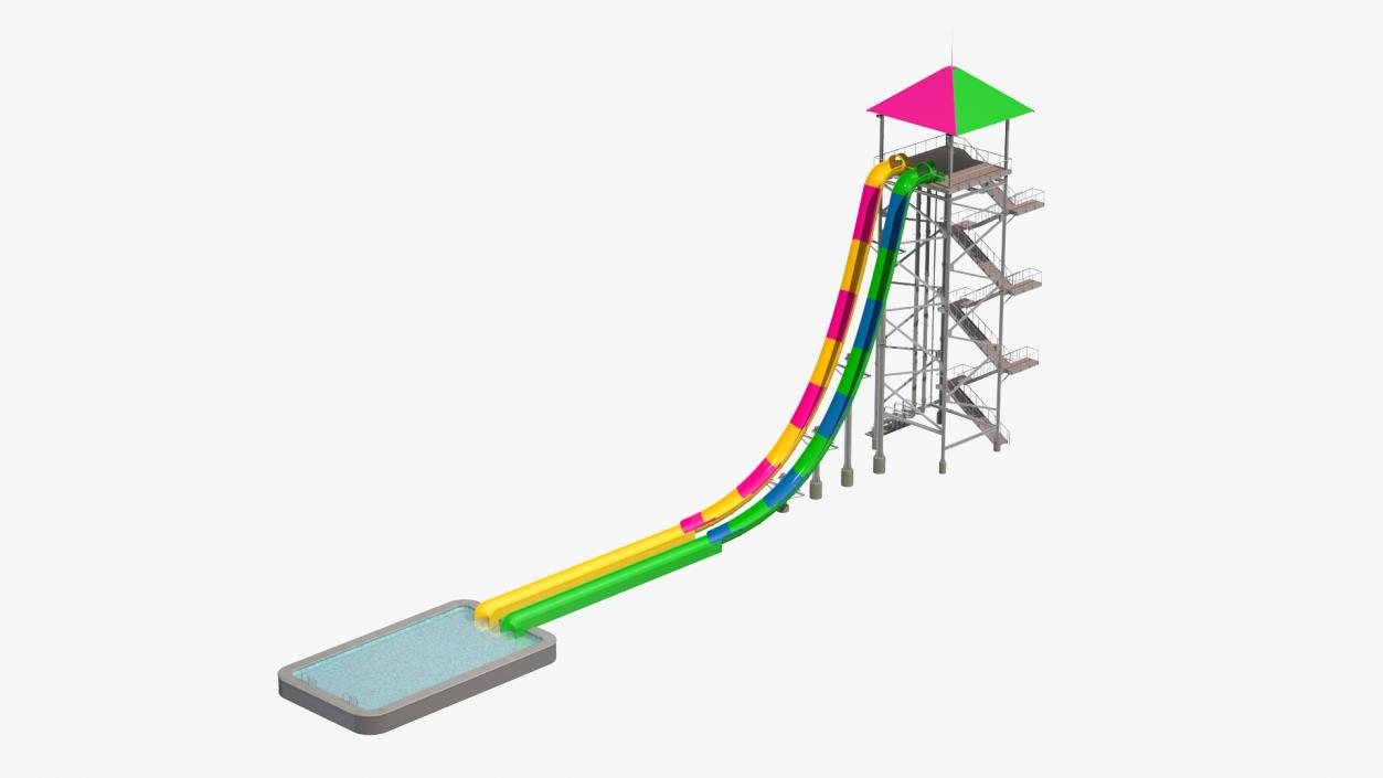 3D model Freefall Water Slide