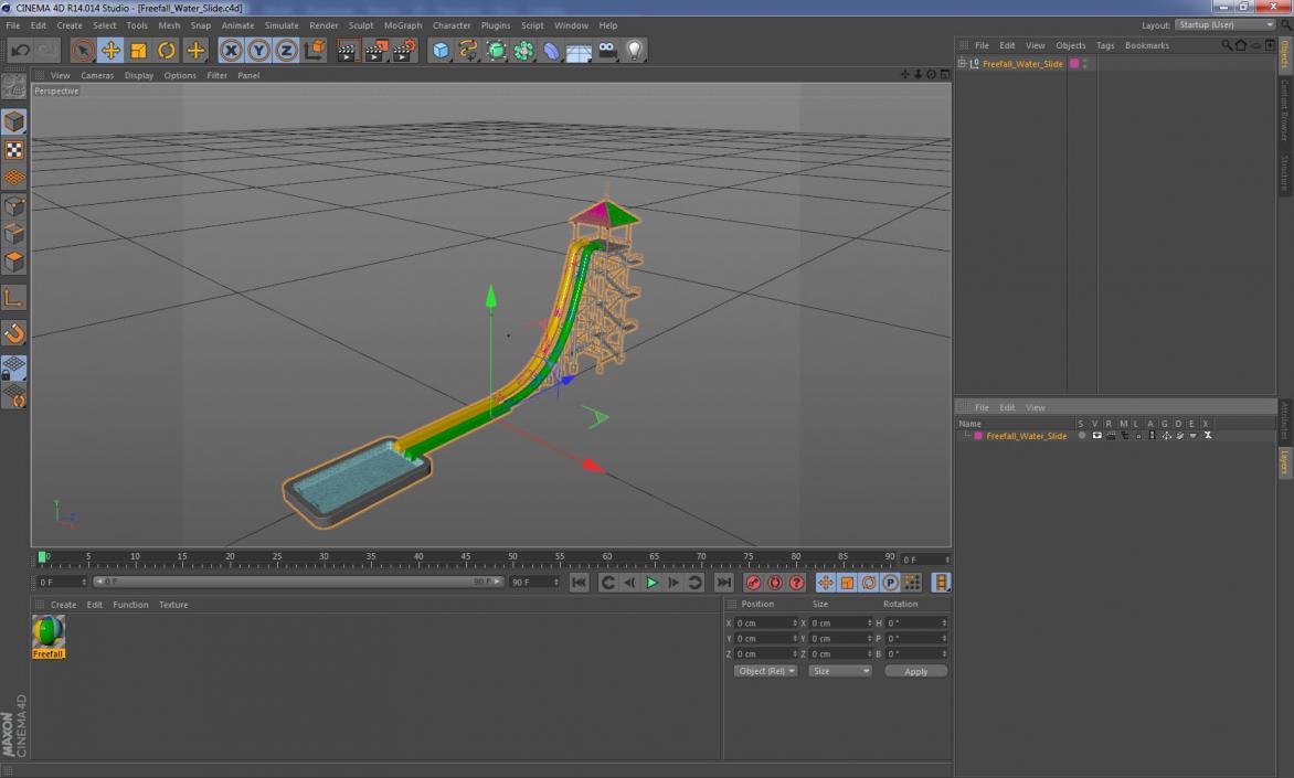 3D model Freefall Water Slide