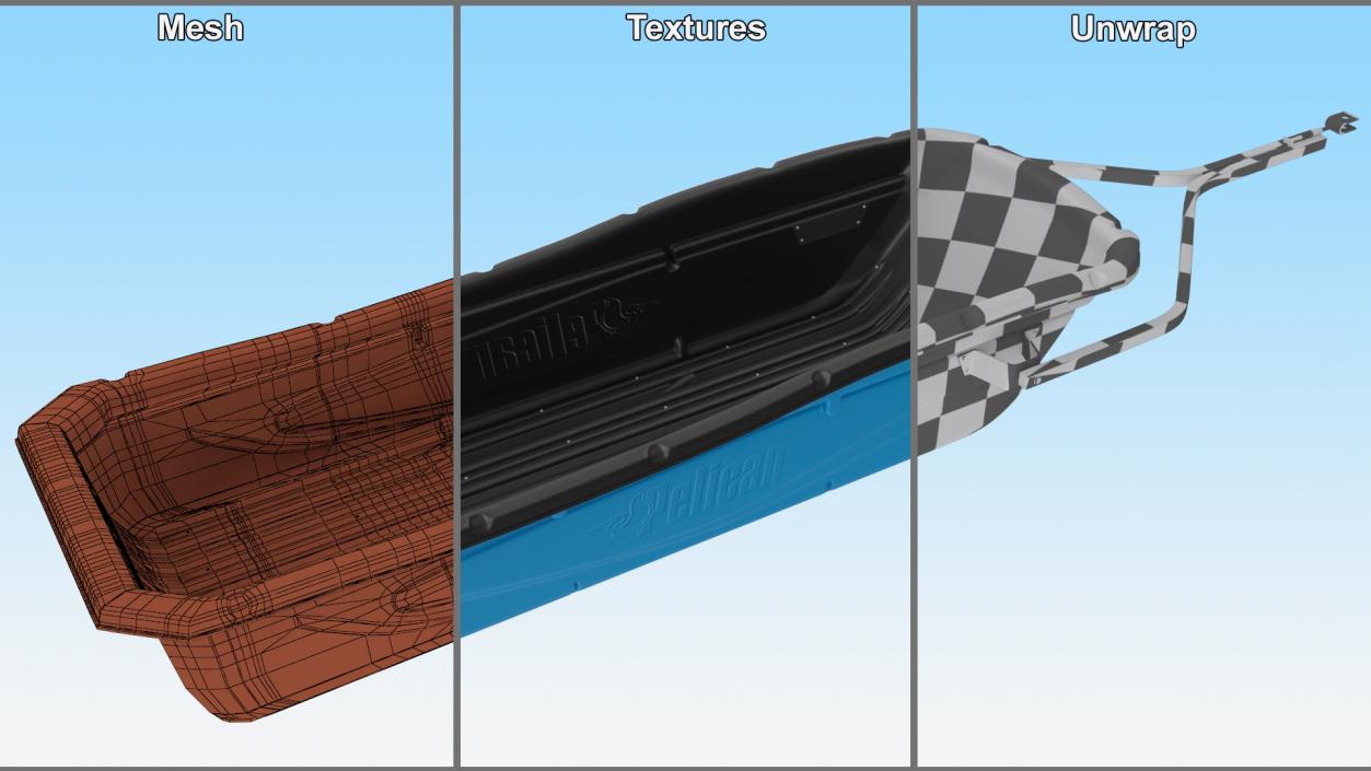 3D Cargo Sled Pelican Blue model