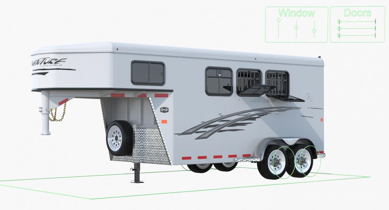 3D model Horse Trailer Rigged