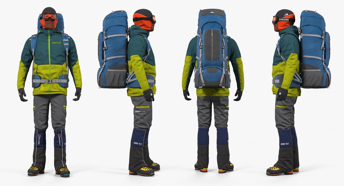 3D model Man Traveler with Backpack Standing Pose