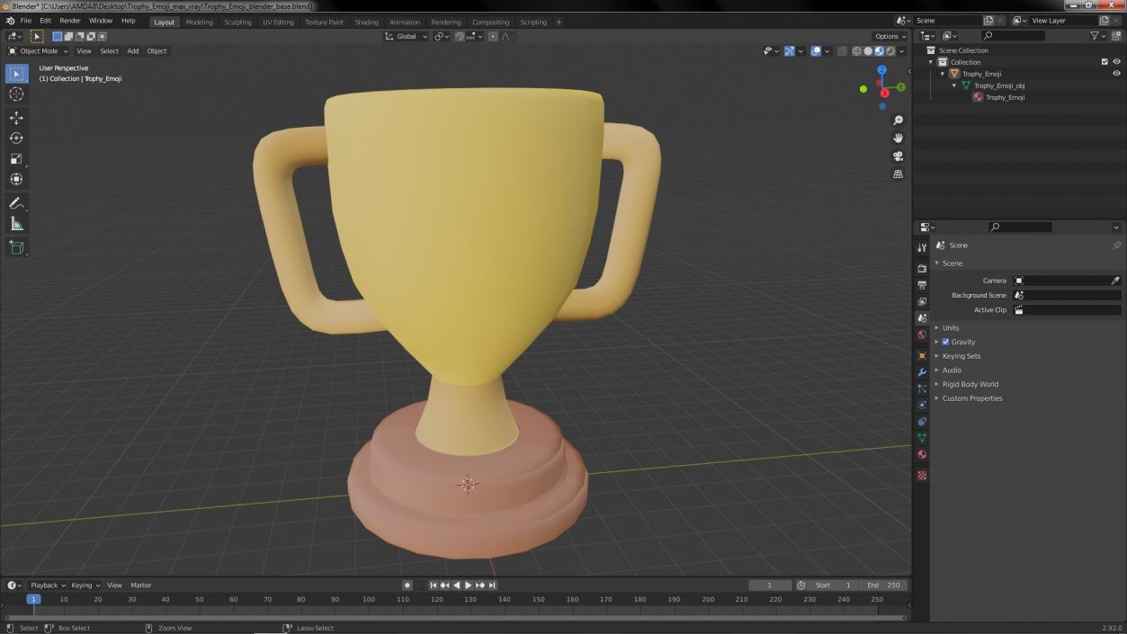 Trophy Emoji 3D