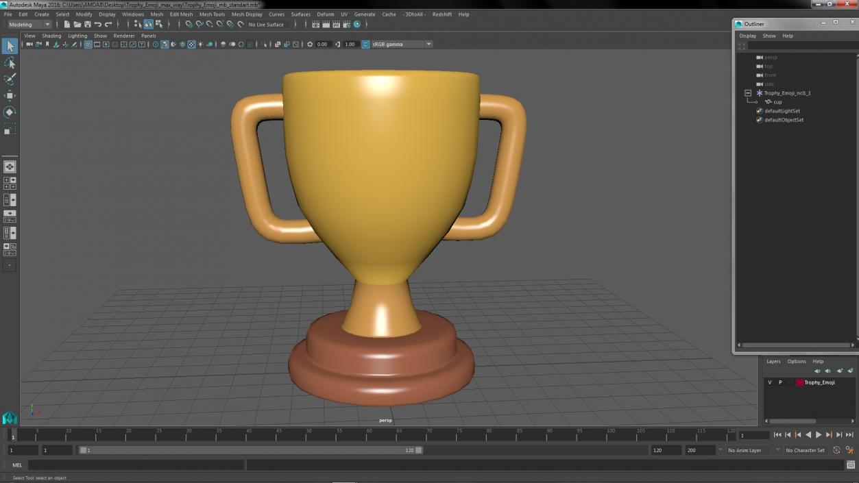 Trophy Emoji 3D