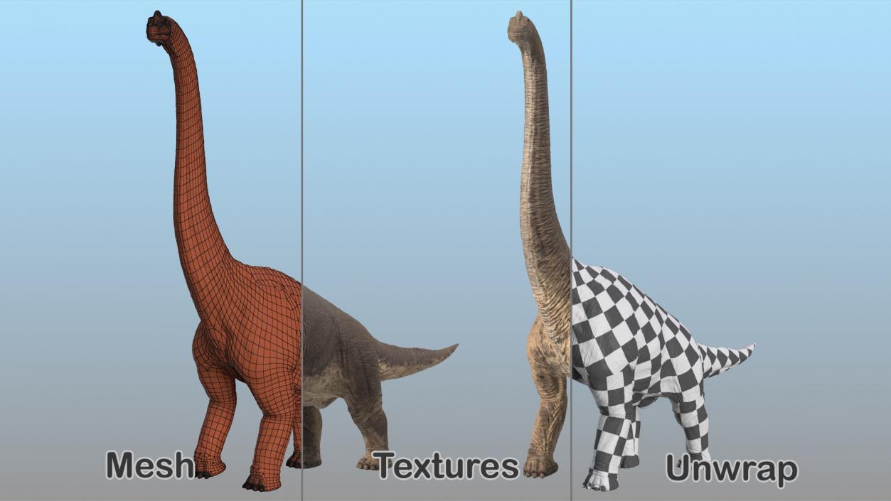 3D Brachiosaurus Walking Pose