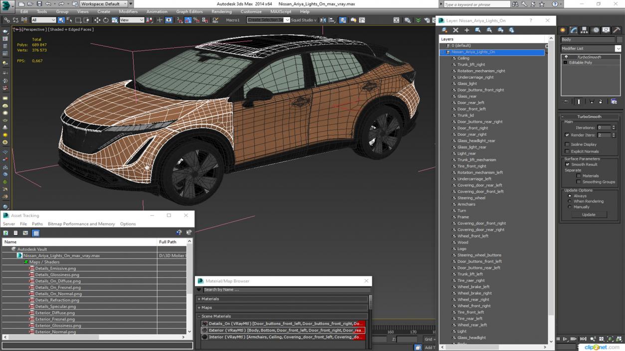 Nissan Ariya Lights On 2 3D model