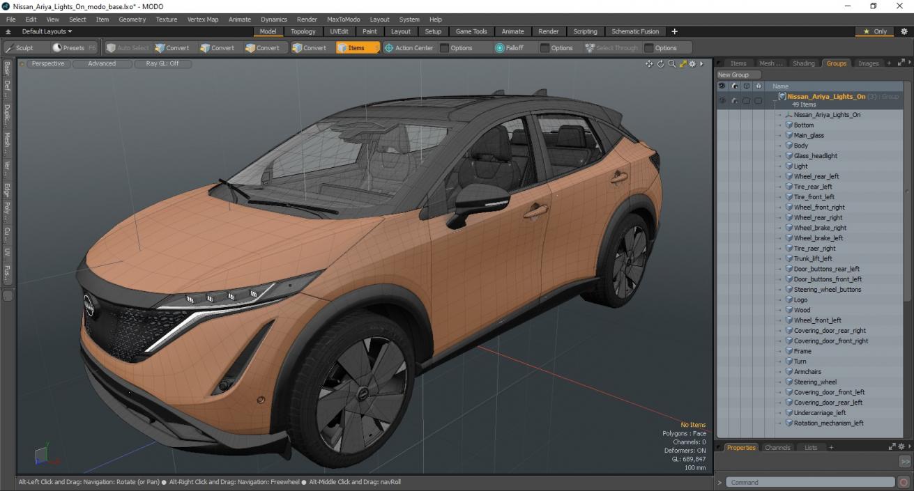 Nissan Ariya Lights On 2 3D model