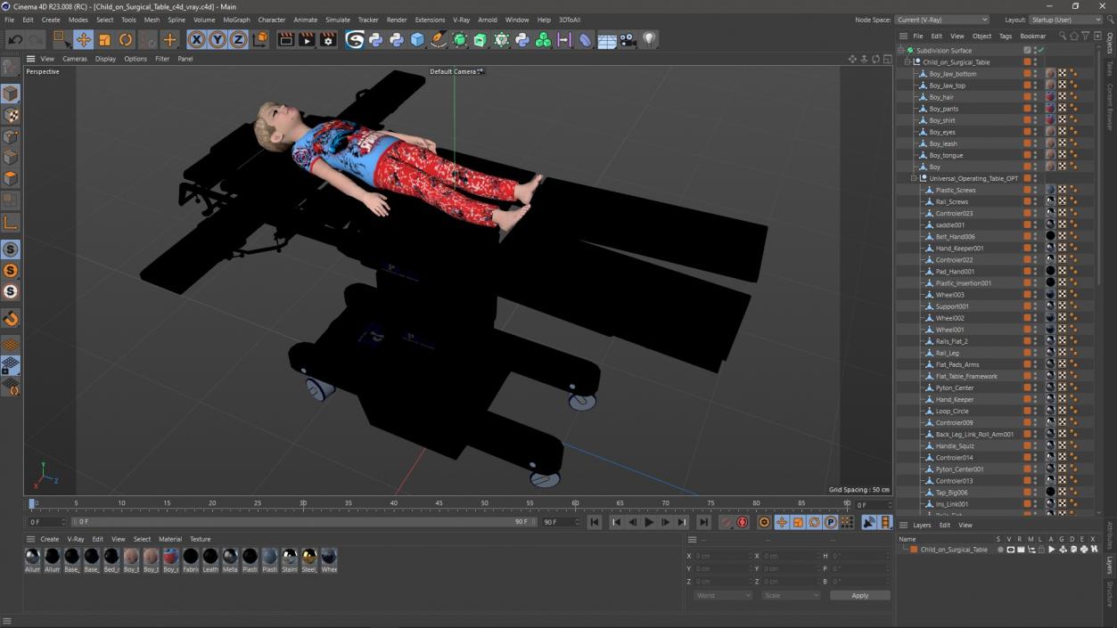 3D Child on Surgical Table model