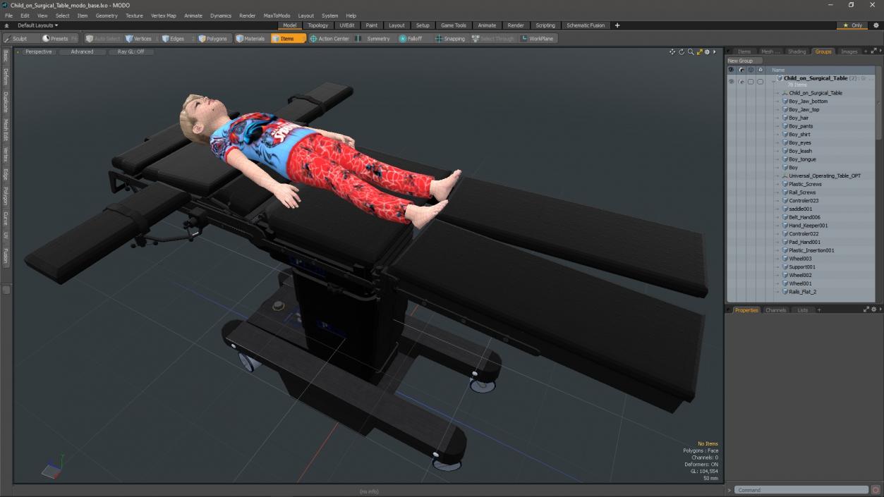 3D Child on Surgical Table model