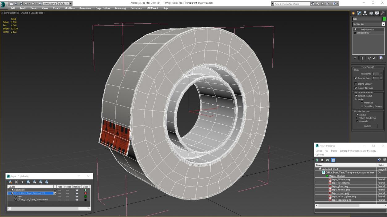 3D Office Duct Tape Transparent model