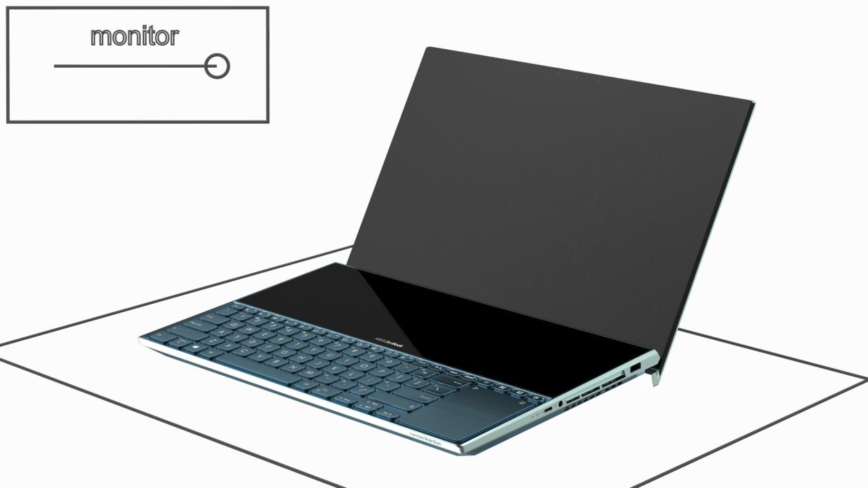 Asus Zenbook Pro Duo Laptop Rigged 3D model