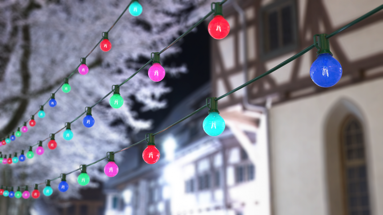 Colorful String Lights 3D