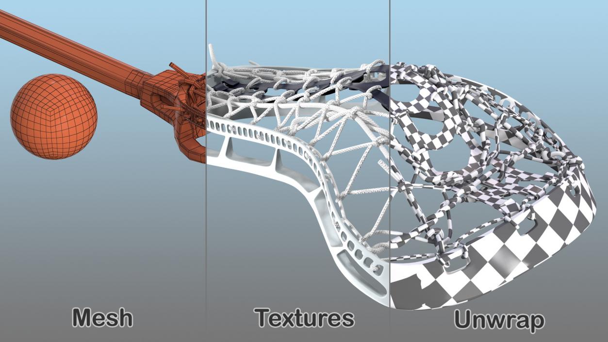 Lacrosse Stick with Ball 3D model