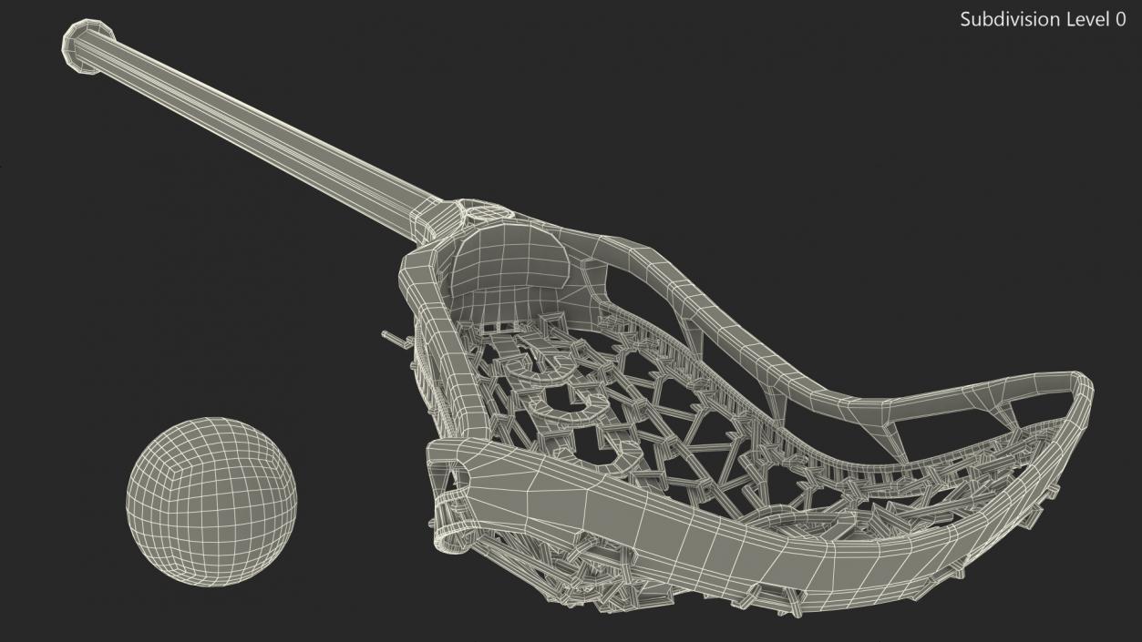 Lacrosse Stick with Ball 3D model