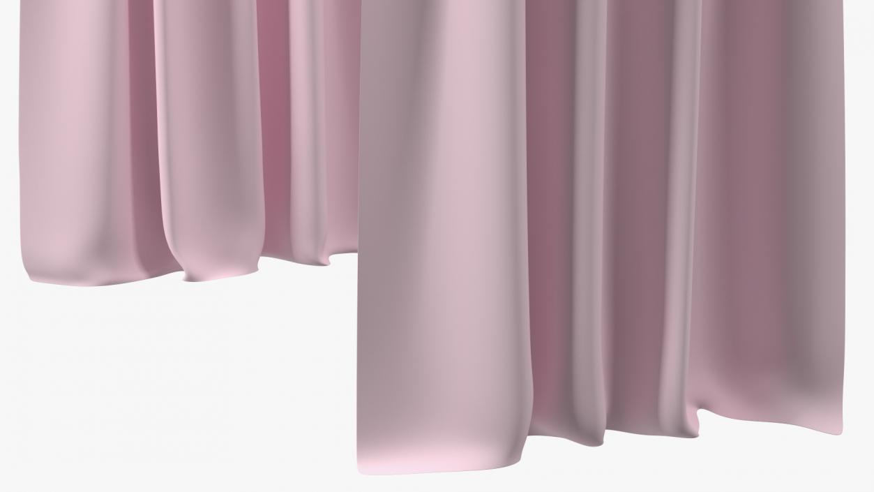 3D model Pink Fitting Room Curtain Open