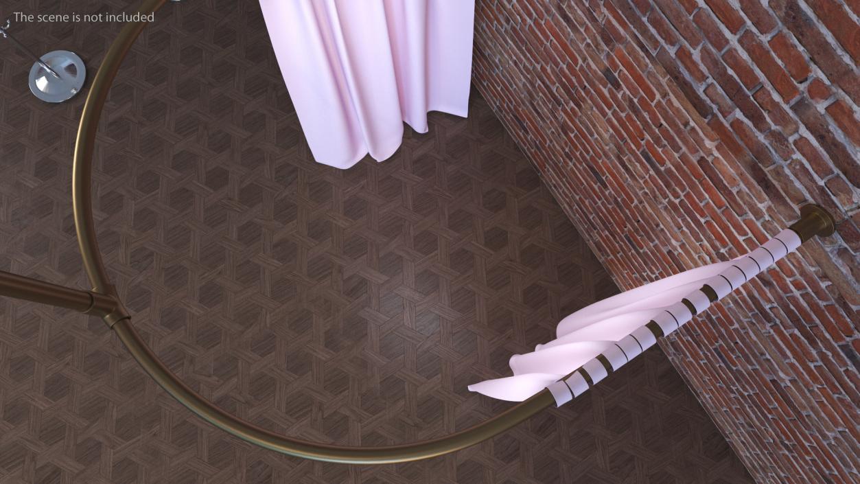 3D model Pink Fitting Room Curtain Open