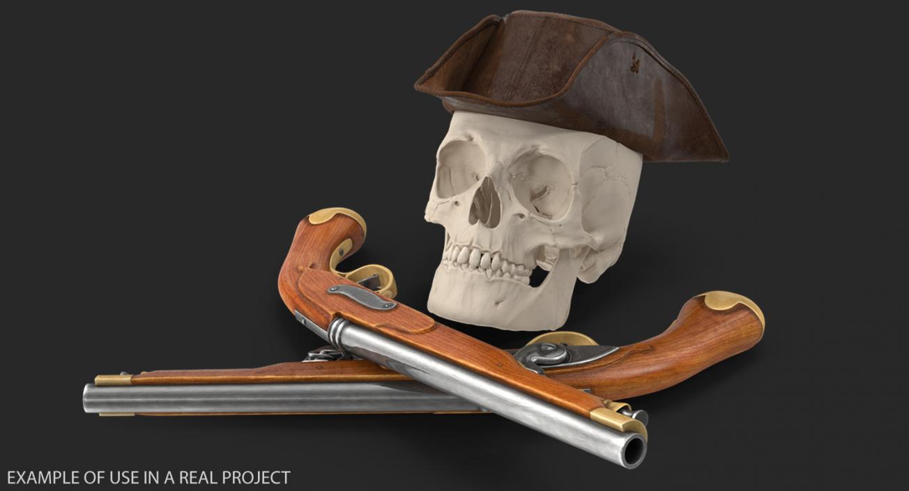 3D Leather Pirate Hat model