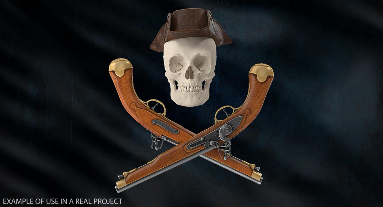 3D Leather Pirate Hat model