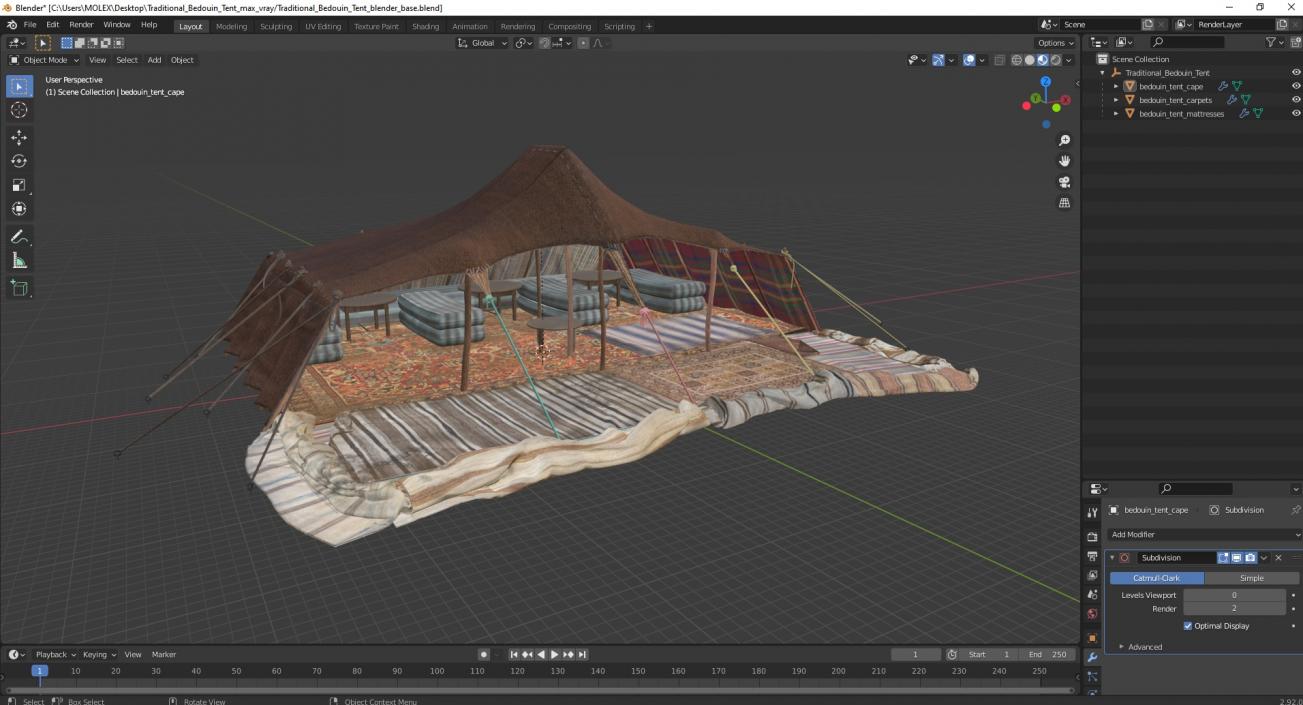 Traditional Bedouin Tent 3D model