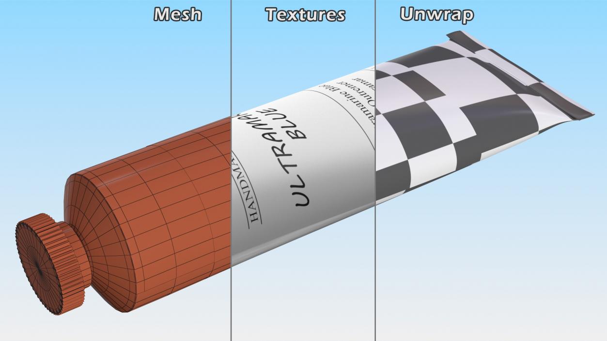 3D model Wooden Art Palette with Oil Paint Tubes Collection