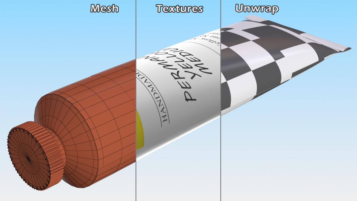 3D model Wooden Art Palette with Oil Paint Tubes Collection