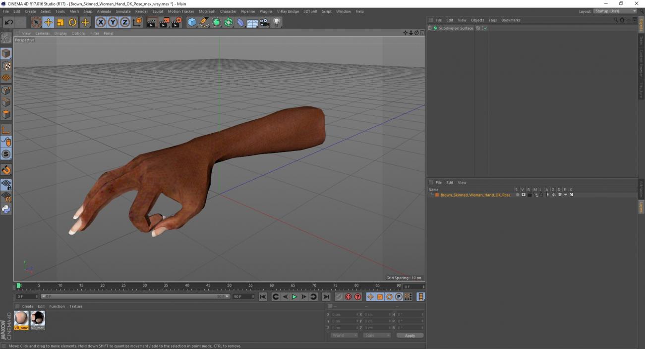 Brown Skinned Woman Hand OK Pose 3D