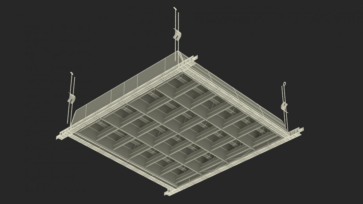 3D LED Grid Ceiling Light OFF