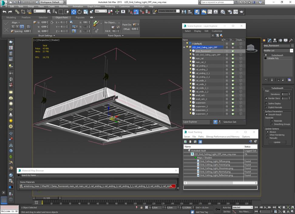 3D LED Grid Ceiling Light OFF