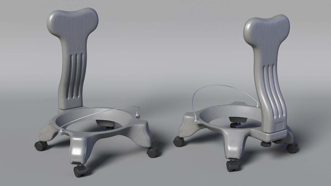 Gaiam Chair Grey Empty 3D