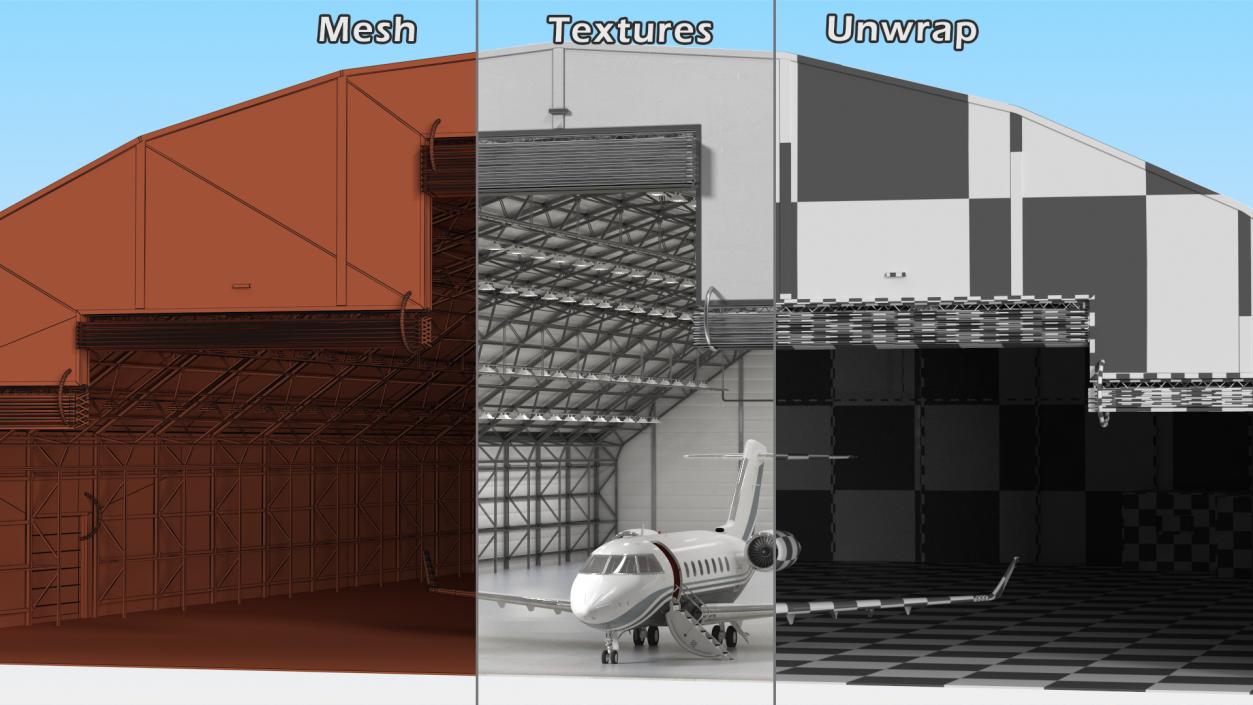 Business Jet Bombardier Challenger 604 In Aircraft Hangar 3D