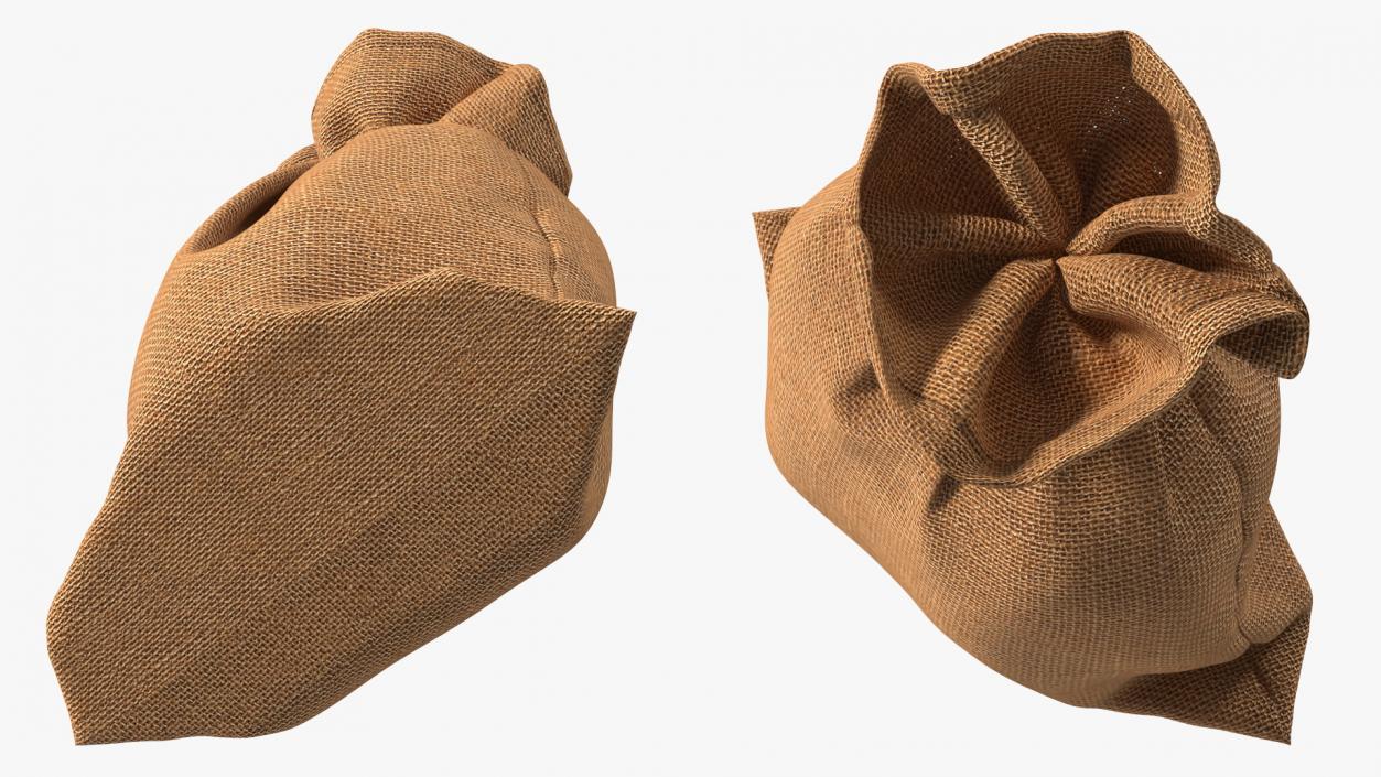 3D Burlap Sack Tied Closed model