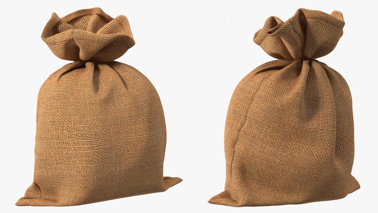 3D Burlap Sack Tied Closed model