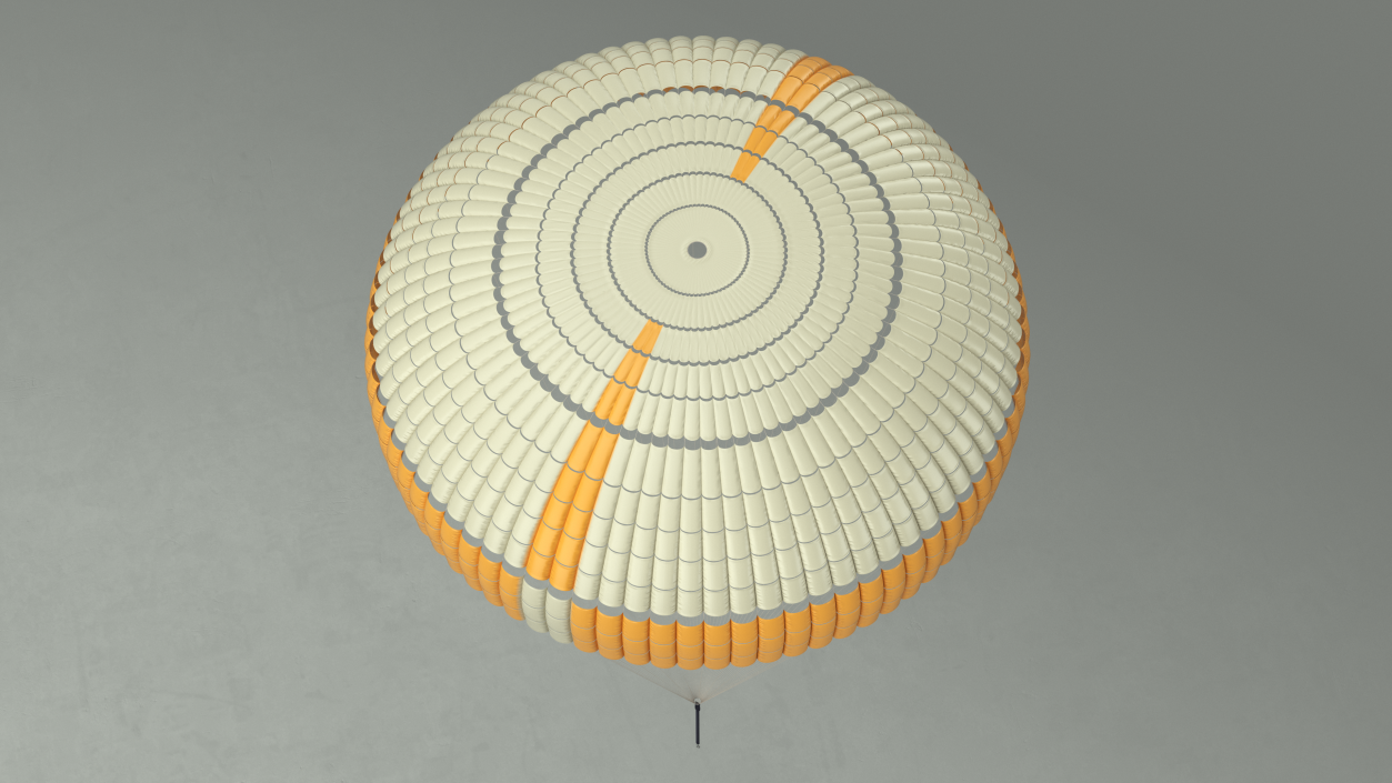 Subscale Parachute Single Yellow 3D