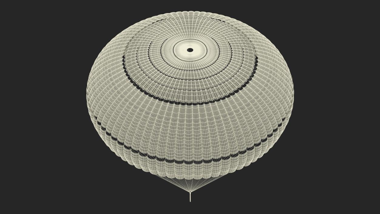 Subscale Parachute Single Yellow 3D