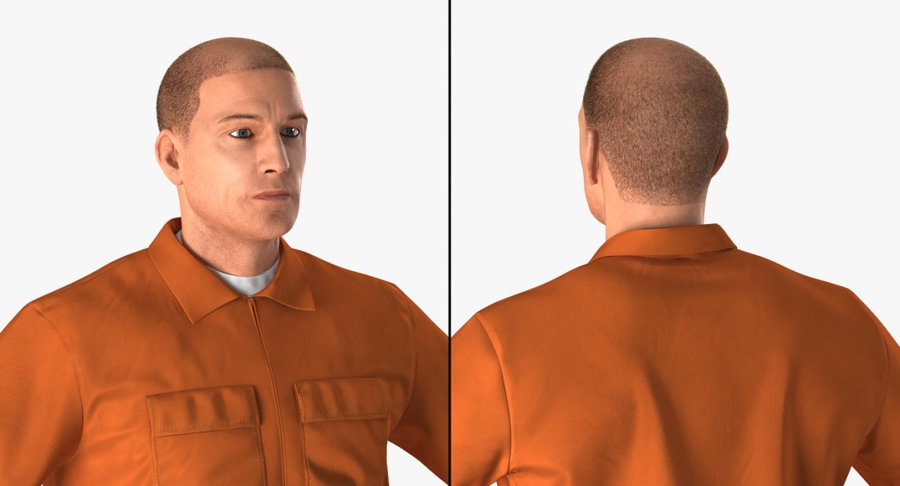 3D Builder Wearing Orange Long Sleeve Coveralls Rigged