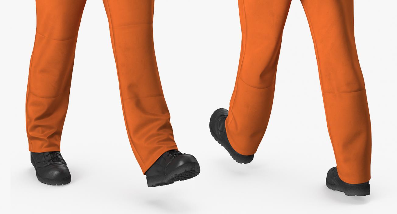 3D Builder Wearing Orange Long Sleeve Coveralls Rigged