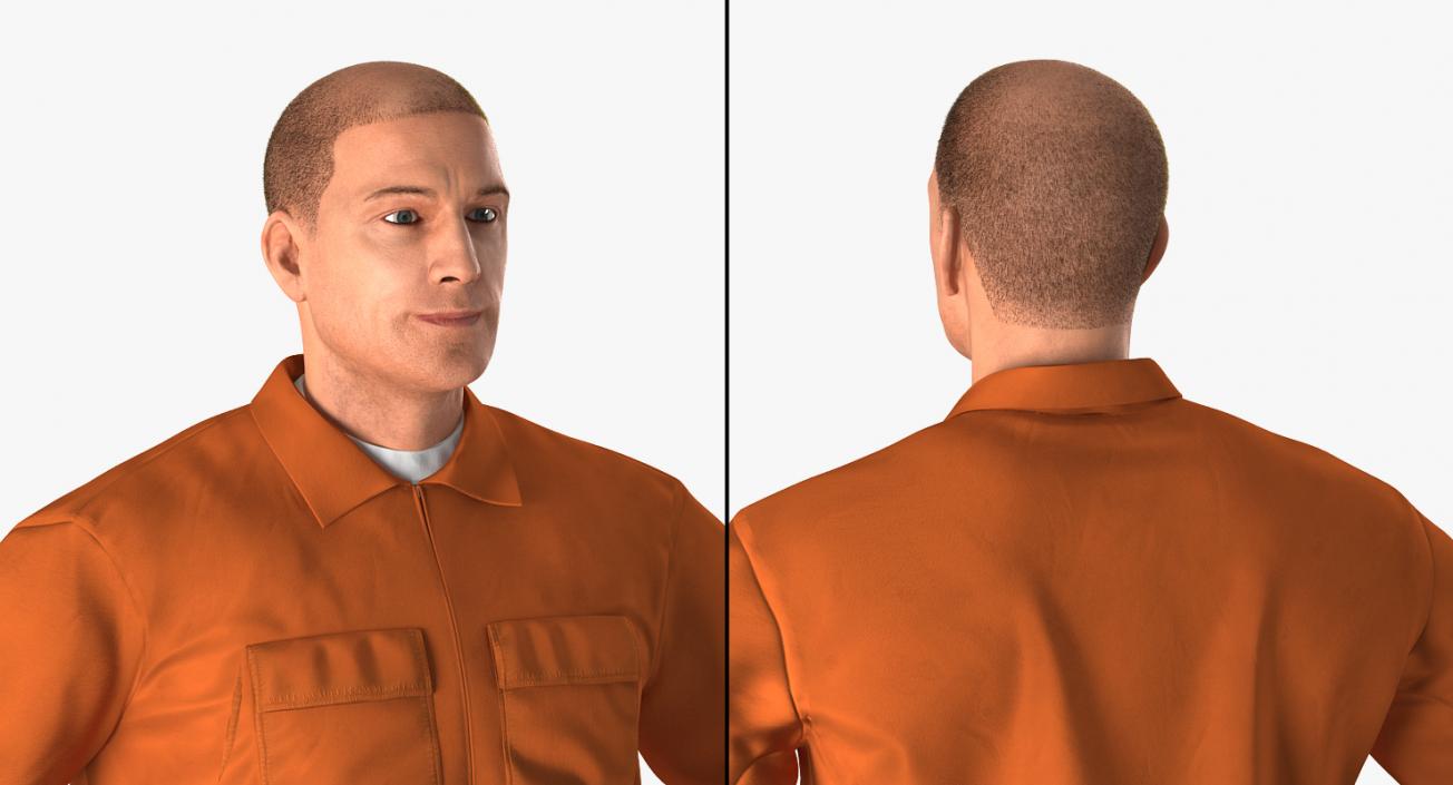 3D Builder Wearing Orange Long Sleeve Coveralls Rigged