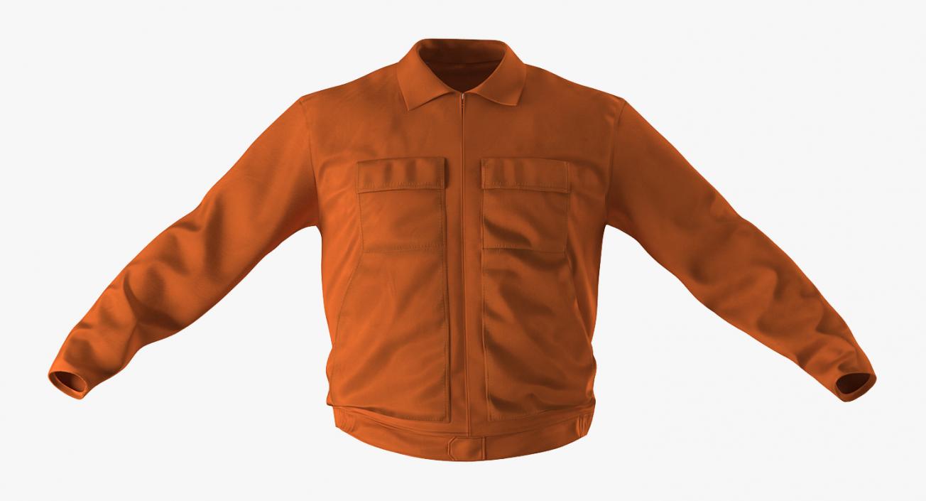 3D Builder Wearing Orange Long Sleeve Coveralls Rigged