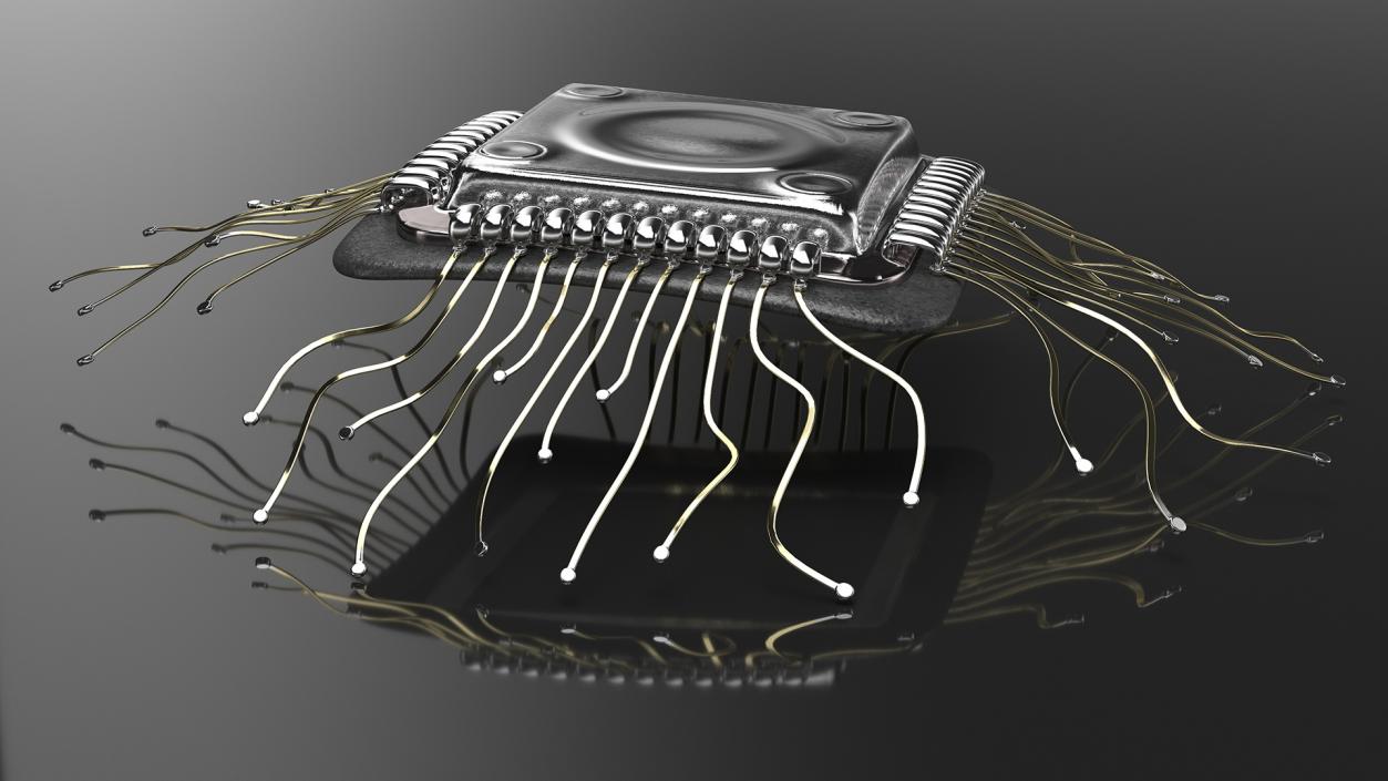 3D Human Brain with Implanted Microchip 2 model