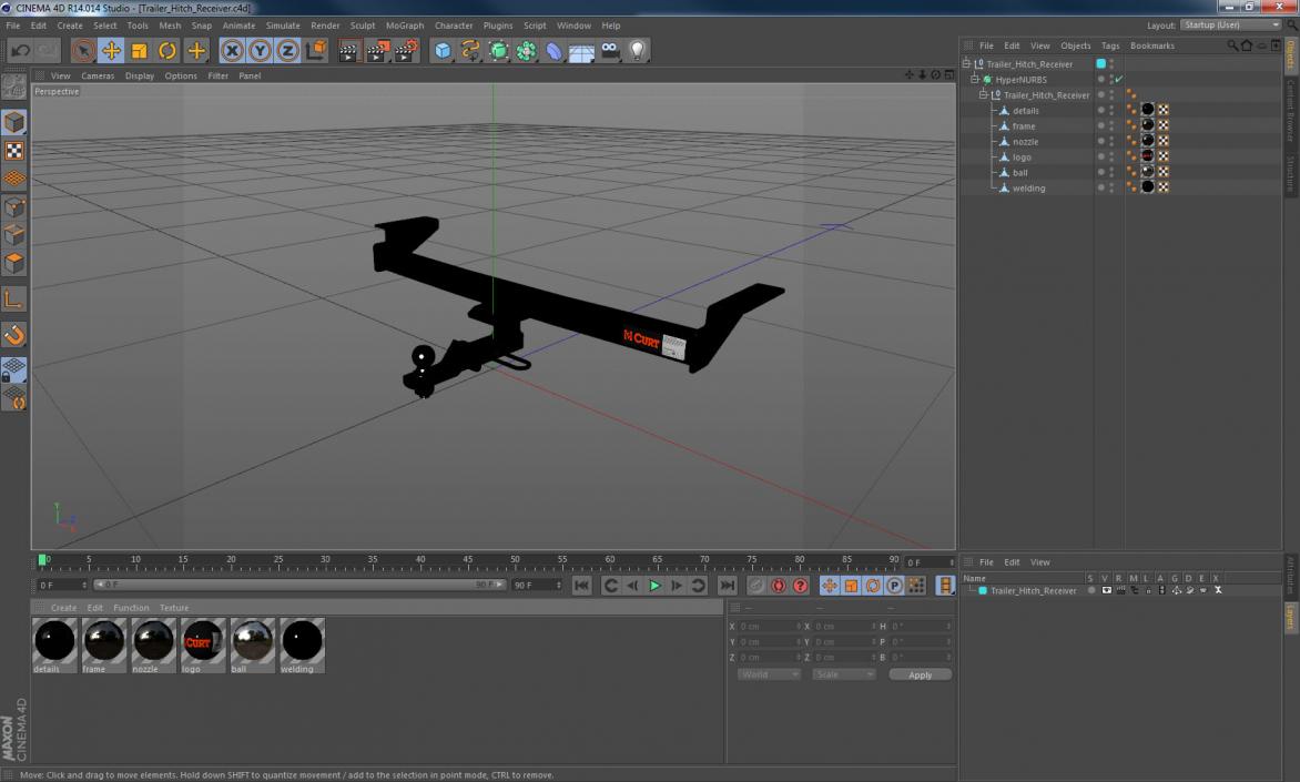 Trailer Hitch Receiver 3D