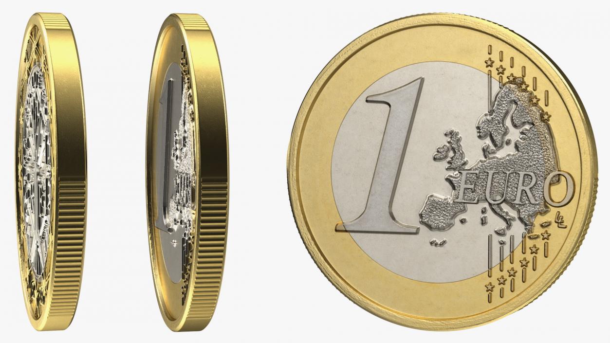 3D French 1 Euro Coin model